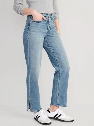 High-Waisted OG Loose Side-Slit Jeans for Women | Old Navy (US)