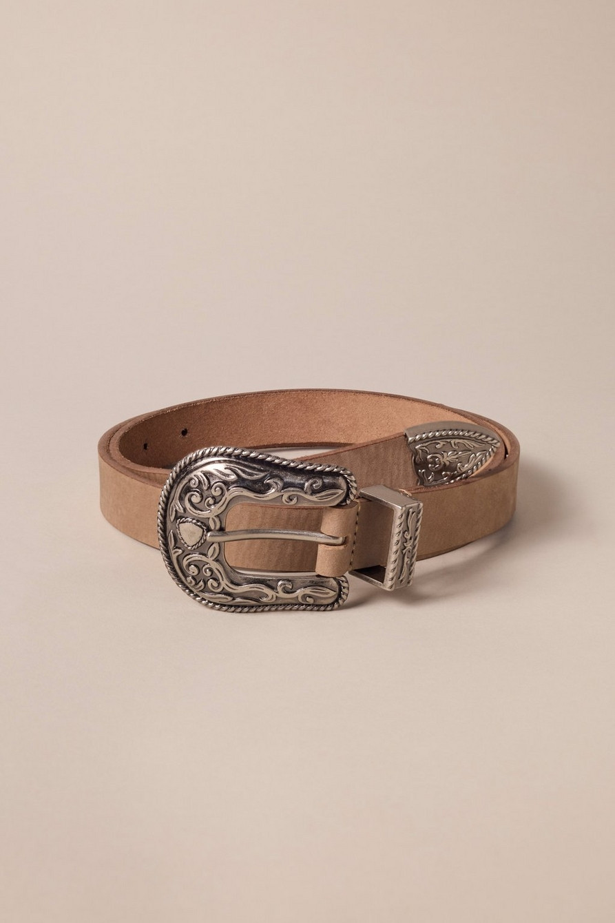 ROPE ENGRAVED WESTERN BUCKLE LEATHER BELT | Lucky Brand