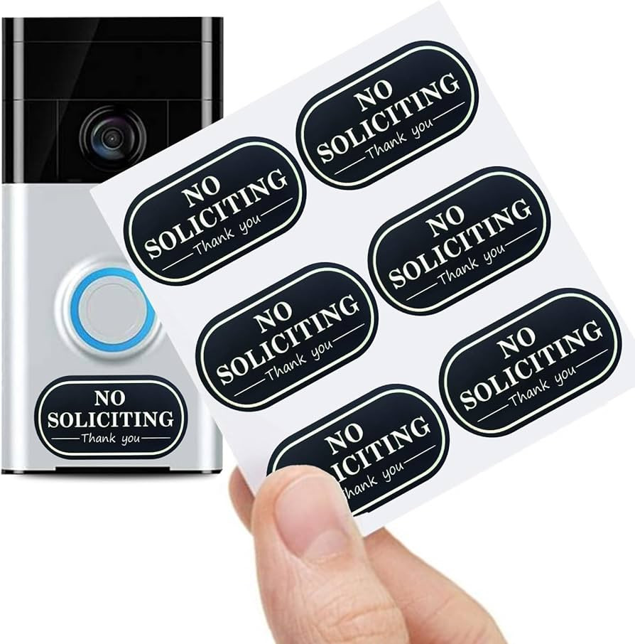 Small No Soliciting Sign for House,6 Pcs No Soliciting Sign,with Glow in The Dark Stickers,Tiny S... | Amazon (US)