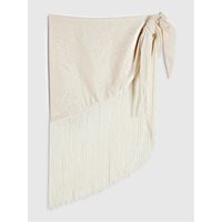 River Island Fringe Jacquard Hip Scarf - Cream | Very (UK)