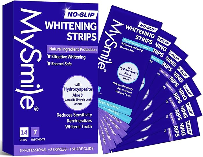 MySmile Teeth Whitening Strips, Hydroxyapatite-Infuse White Strips, Non-Sensitive Teeth Whitening... | Amazon (US)