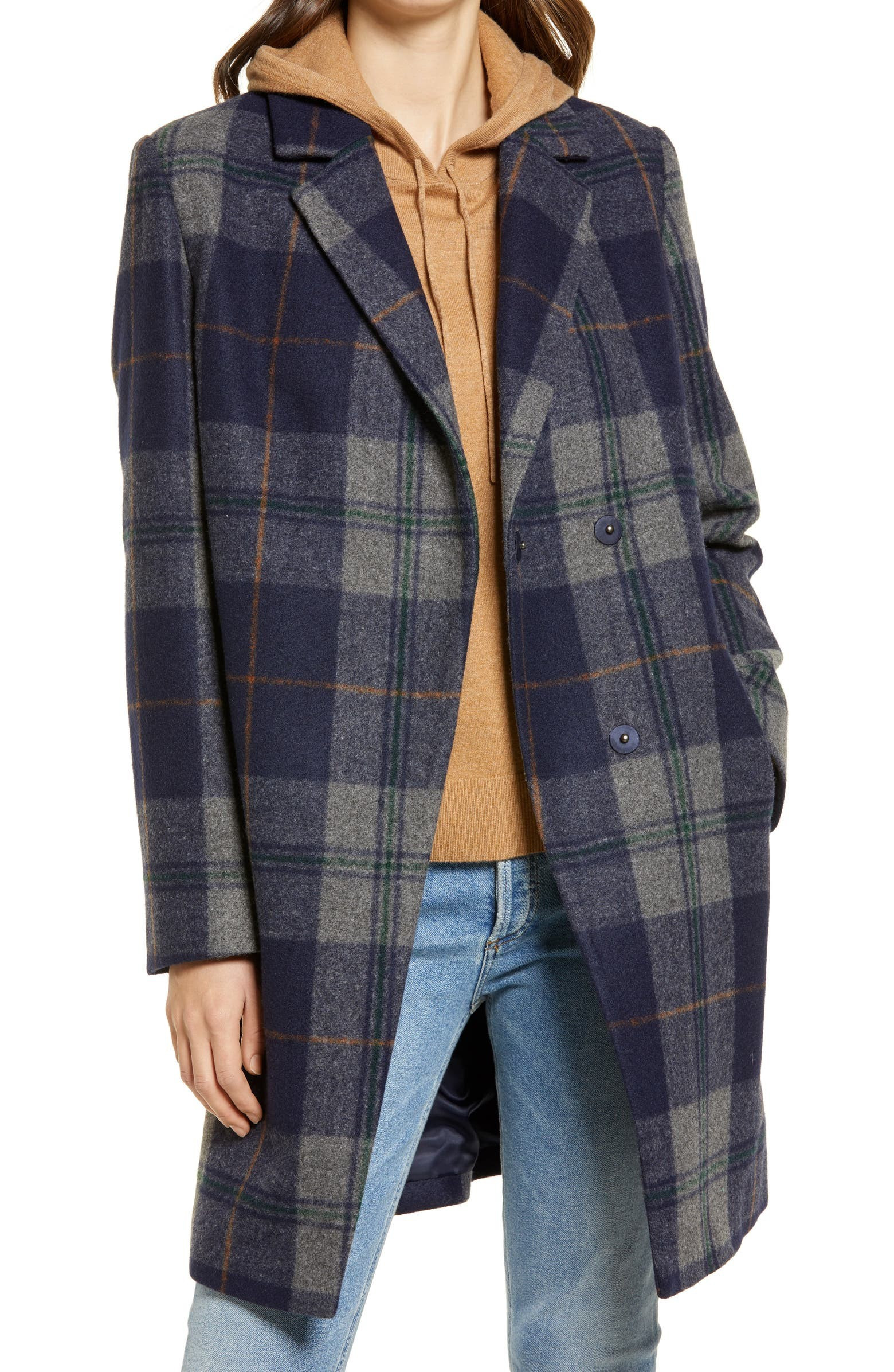 Plaid Notch Collar Coat | Nordstrom | Nordstrom