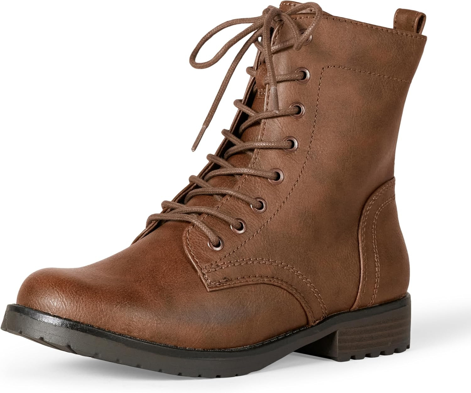 Amazon Essentials Women's Lace-Up Combat Ankle Boots with Side Zipper, Lug Sole | Amazon (US)