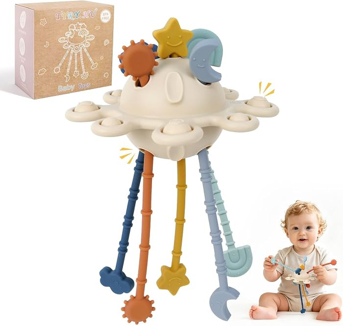 TYRY.HU Silicone Baby Sensory Montessori Toys,Silicone Pull String Fidget Toys for Babies 18 Mont... | Amazon (US)