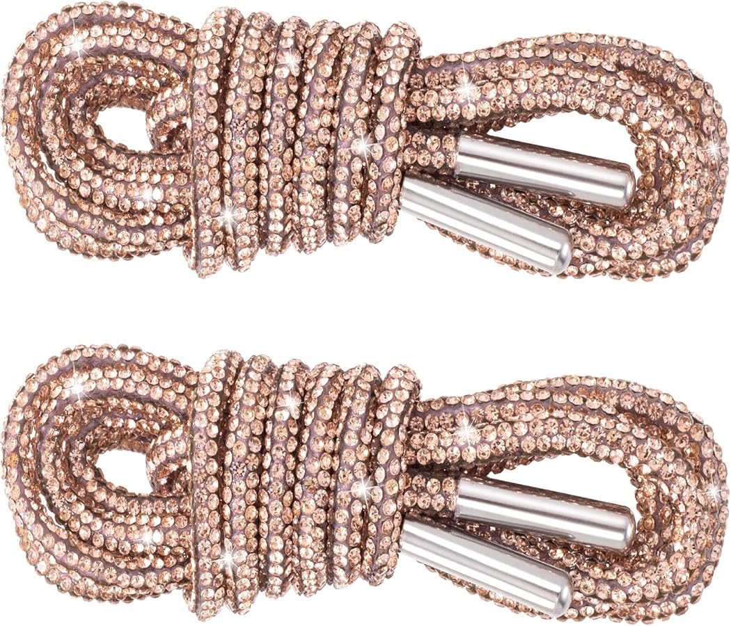 PAGOW Rhinestone Glitter Rope, Crystal Bling Bling Shiny Round Shoe Laces for Sneakers, Drawstrin... | Amazon (US)
