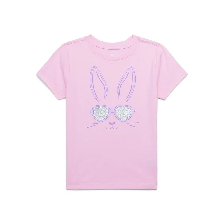 Easter Girls Bunny Face Graphic Tee from Way to Celebrate, Sizes 4-18 | Walmart (US)