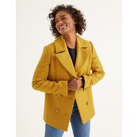 Seacole Pea Coat Yellow Women Boden, Orange | Boden (UK & IE)