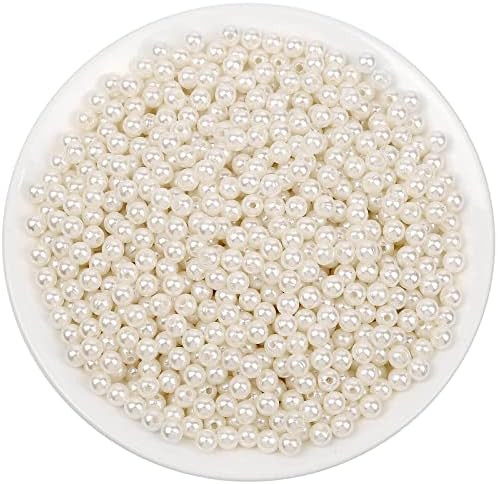 anezus Pearl Beads for Craft, 1000pcs Ivory Faux Fake Pearls, 6 mm Small Sew on Pearl Beads with ... | Amazon (US)