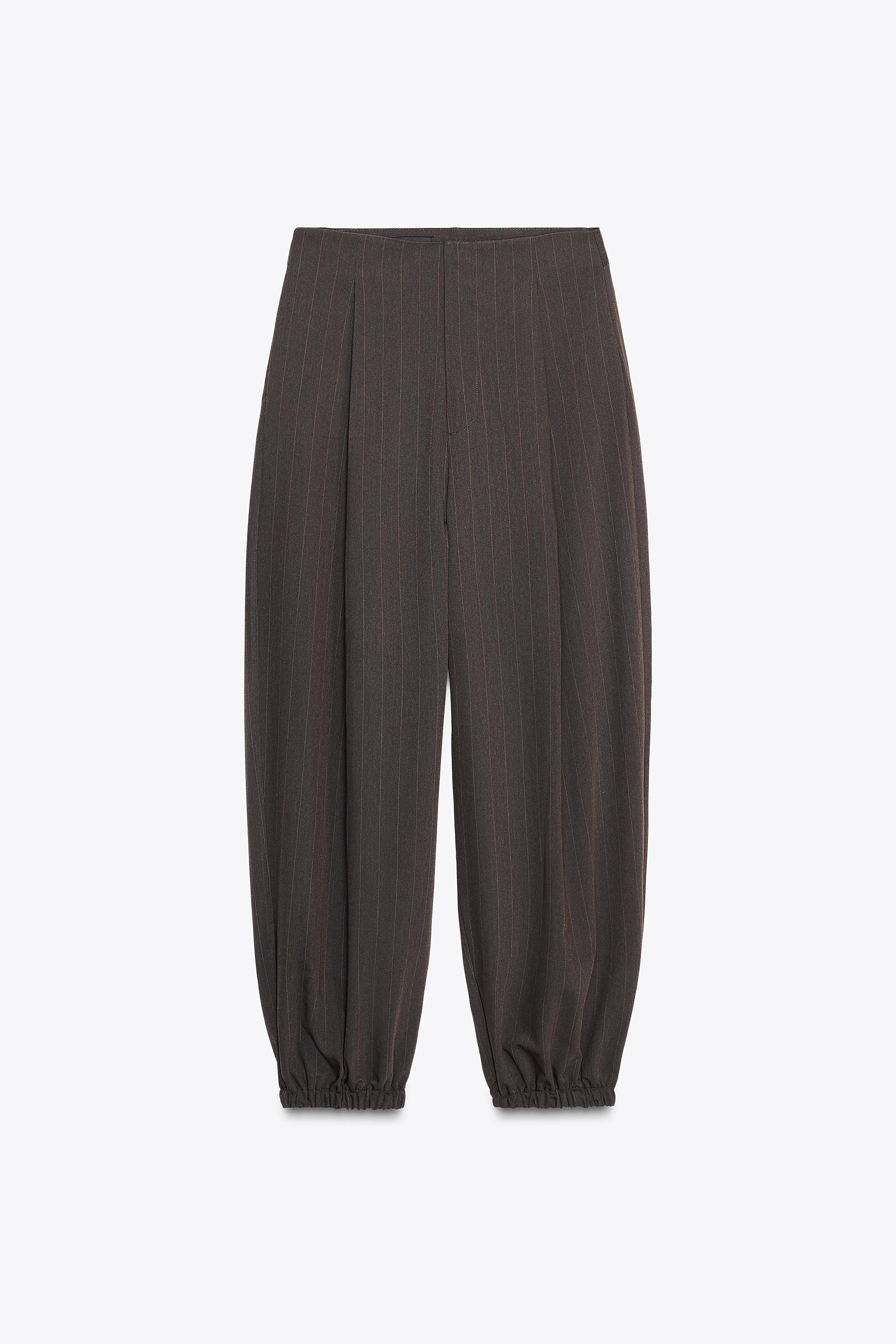 PINSTRIPE PLEATED BALLOON PANTS | Zara US