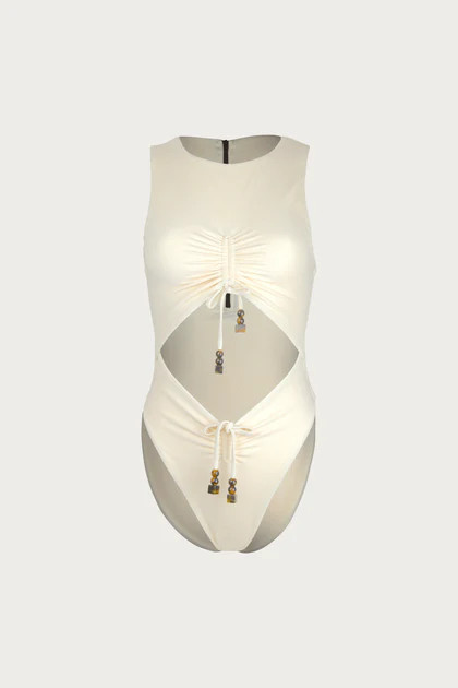 Taylor One Piece (Faux Suede Cream) | SAME