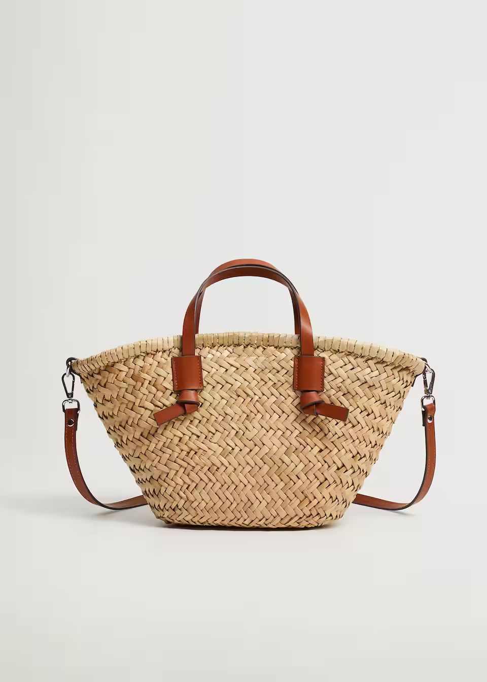Double strap mini basket bag | MANGO (US)