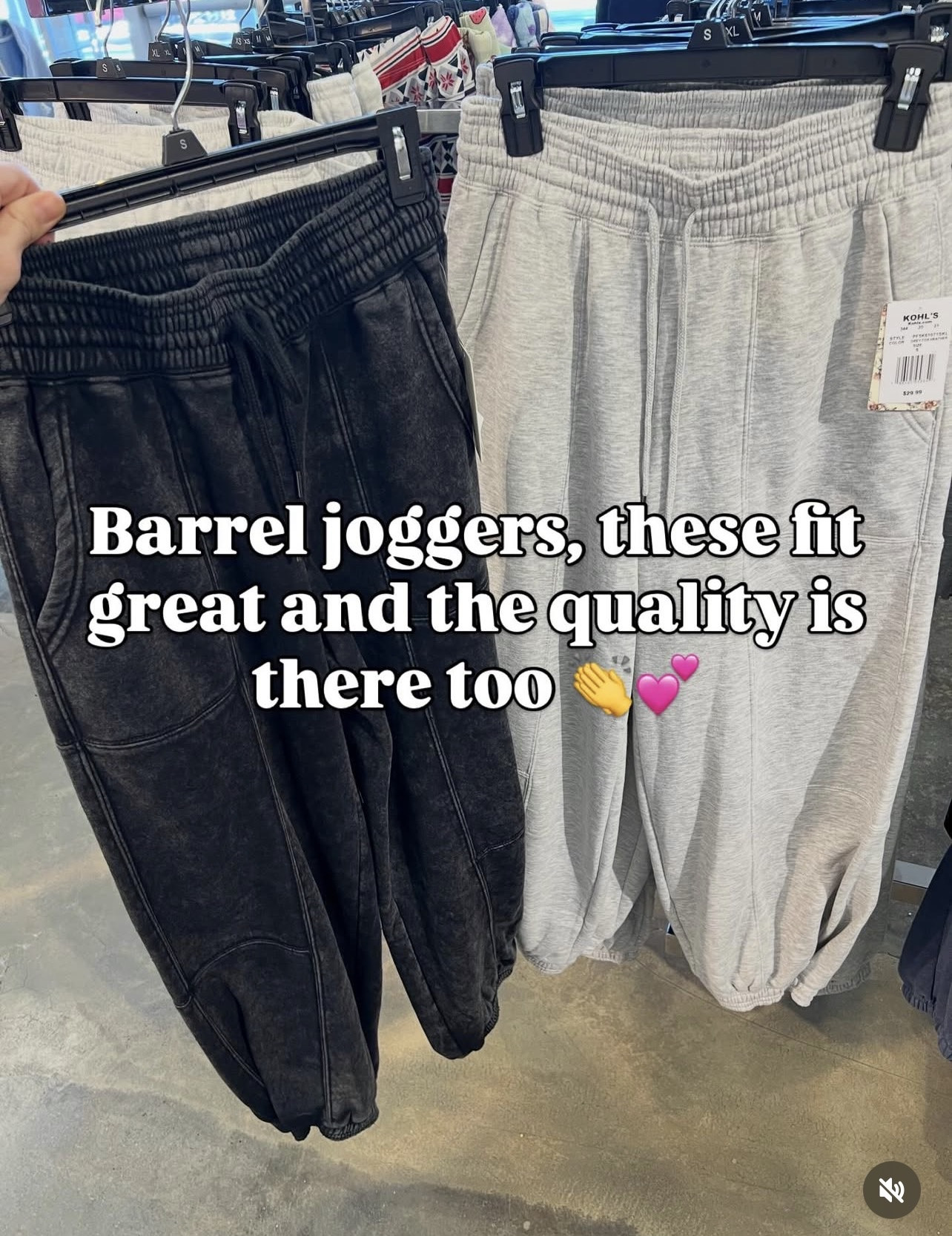 Seriously impressed with these barrel joggers at kohls. Fit true to size. 