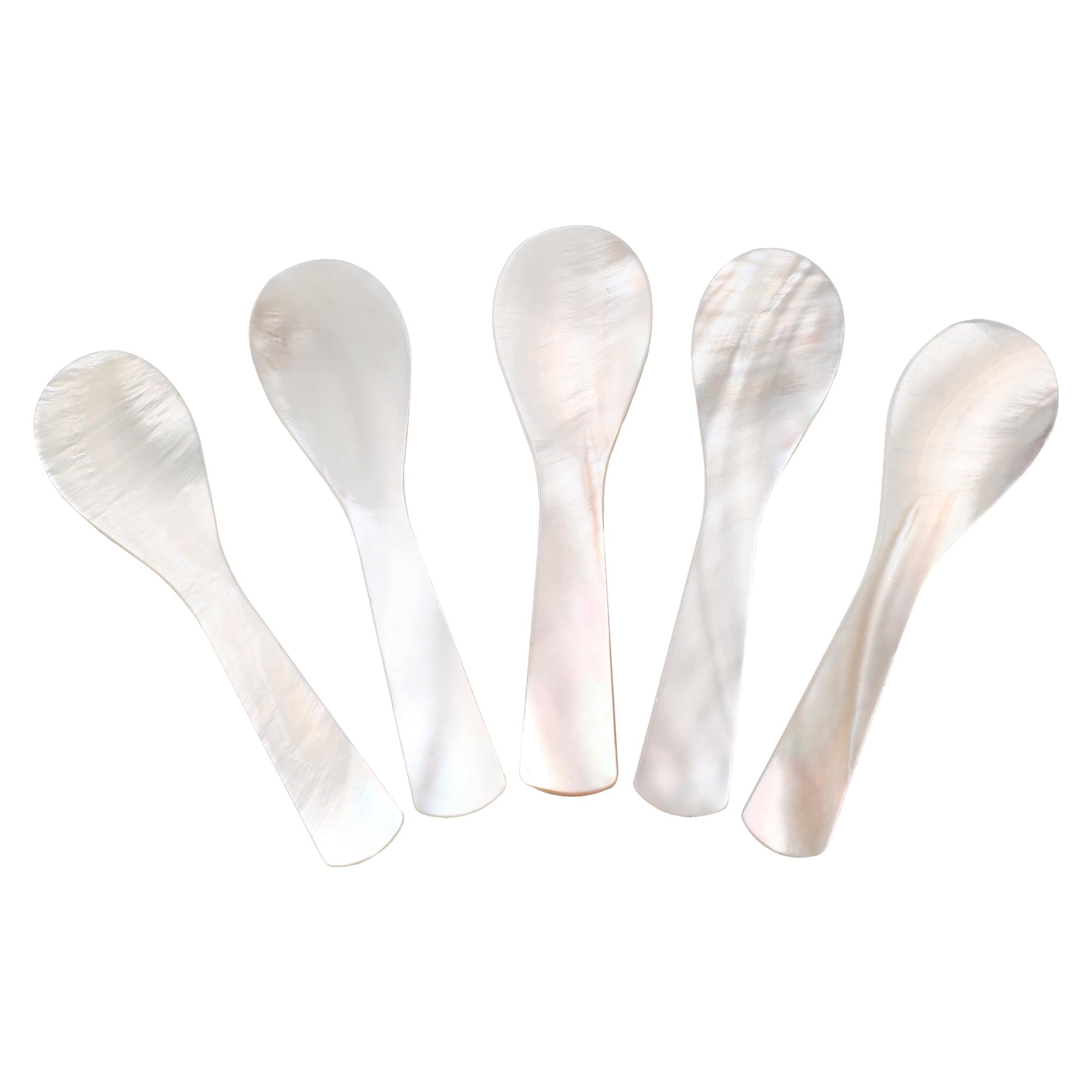 Caviar Spoons 5 Pieces as A Set, Mother of Pearl Caviar Spoons with Hand Craft W Round Handle for... | Amazon (US)