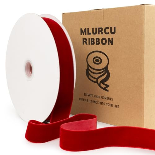 Red Velvet Ribbon 1 Inch 20 Yards Vintage Red Velvet Ribbon for Christmas Tree Ornaments, Gift Wrapping, Garland & Wreath Bows Making, Sewing Trim, DIY Crafts, Wedding & Home Decor | Amazon (US)