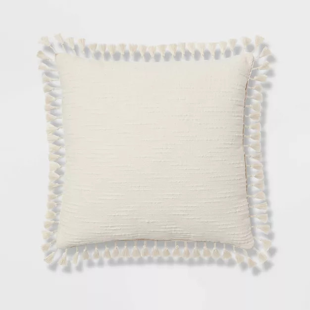 Euro Textured Slub Tassel Decorative Throw Pillow - Threshold™ | Target