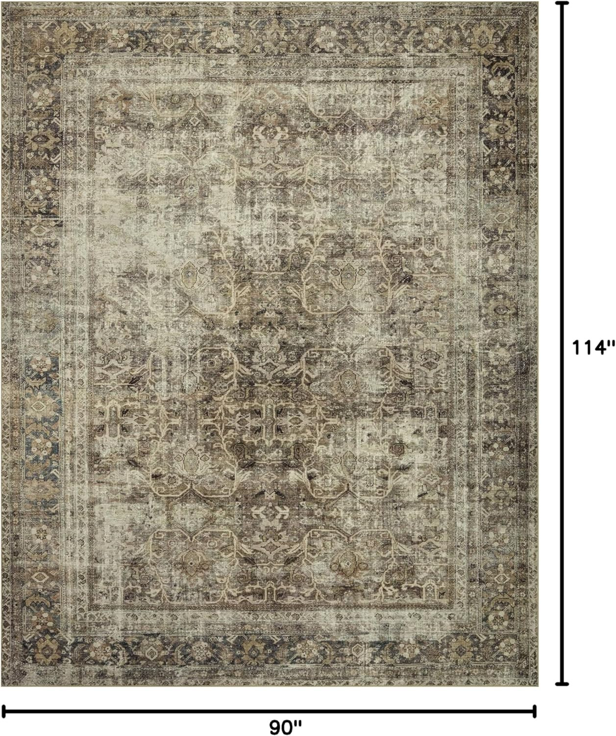 Loloi Magnolia Home by Joanna Gaines Sinclair Collection SIN-01 Pebble/Taupe 7'-6" x 9'-6", .25" ... | Amazon (US)