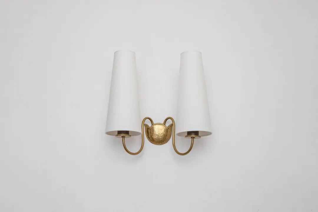 1 of 3 wall lamp made of hammered brass, Germany 1930s | Etsy (US)