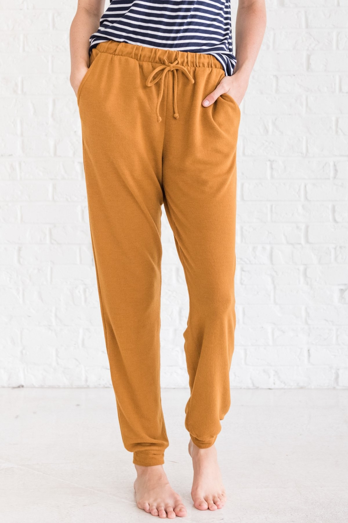 Hearth and Home Mustard Joggers | Bella Ella Boutique, LLC
