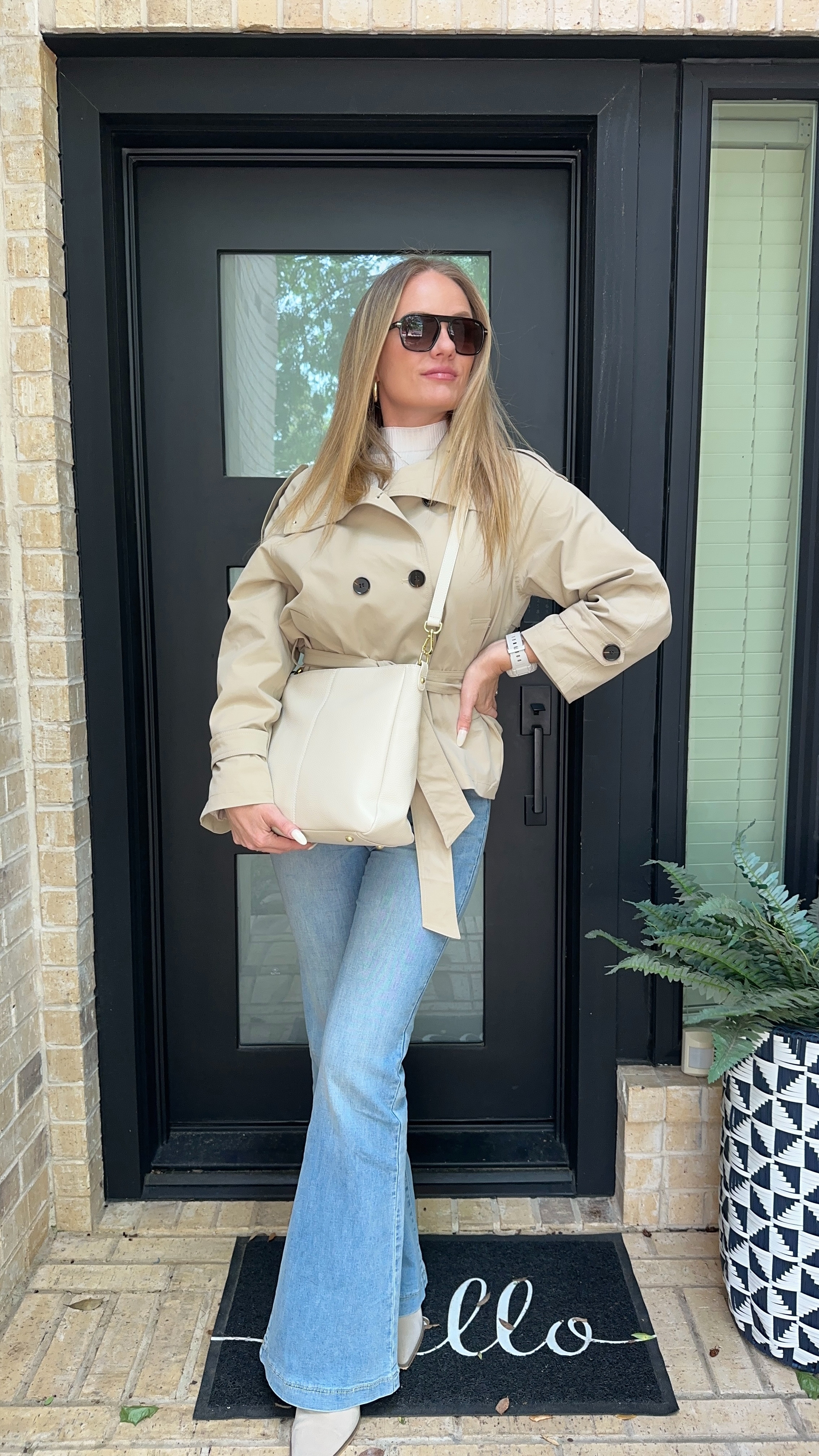 
Classic, effortless, and on repeat lately 🤍 It’s the kind of outfit that works for school drop-off, errands, lunch, all of it.

Neutral trench coat, flare jeans, everyday outfit, casual chic style, fall outfit idea, mom style, neutral outfits, easy everyday fashion ✨ 

 #LTKgrwm #LTKootd #LTKmomlife