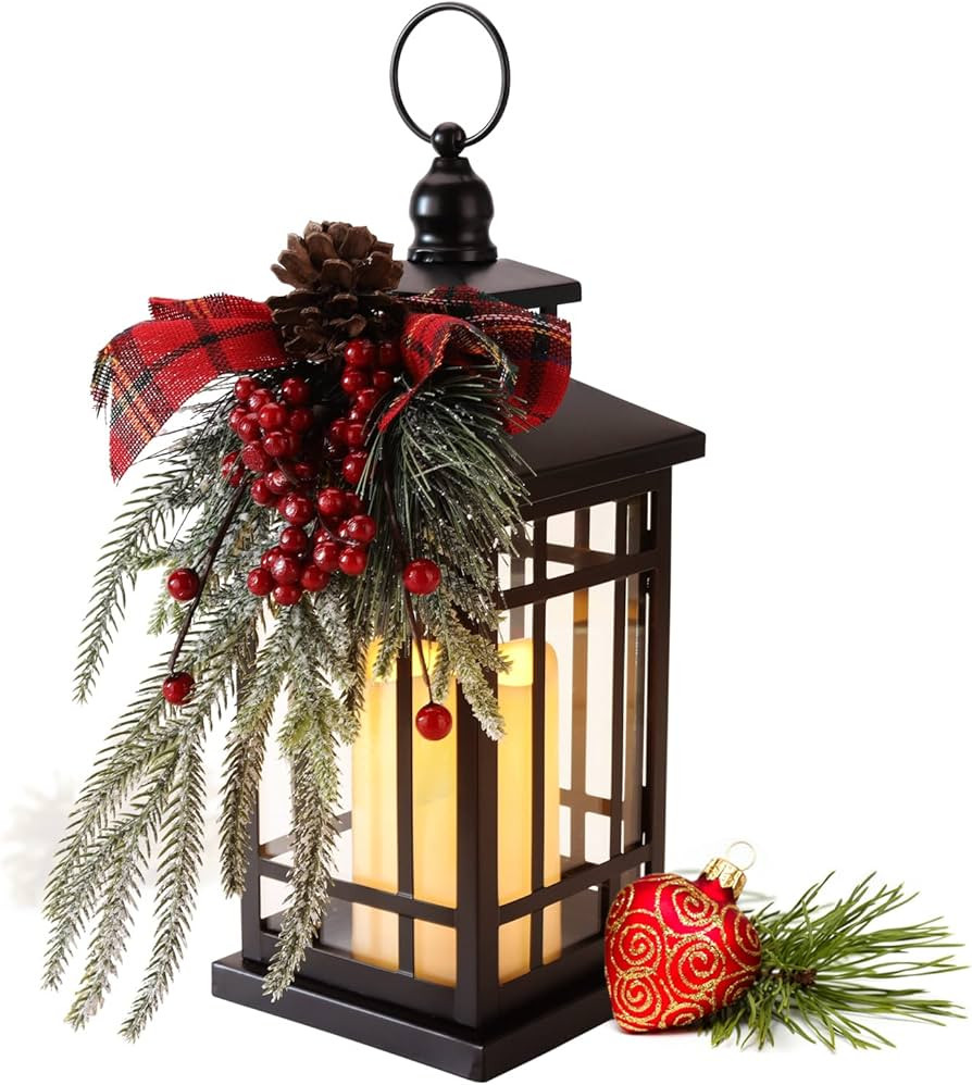 Christmas Lantern Christmas Decorative Lantern Snow Globe Christmas Decorations Indoor Outdoor Fl... | Amazon (US)