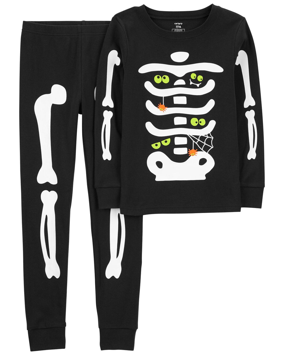 Black Kid 2-Piece Glow Skeleton 100% Snug Fit Cotton Pajamas | carters.com | Carter's