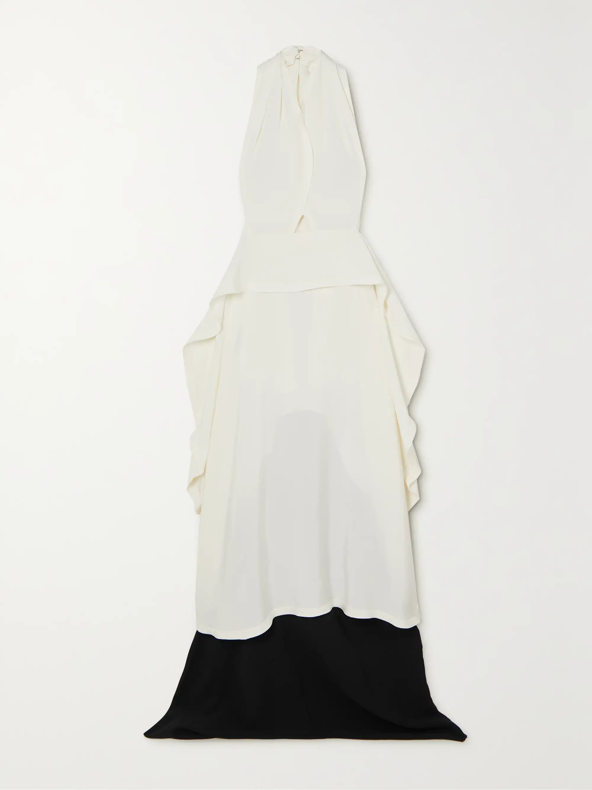 Open-back ruffled crepe and satin halterneck maxi dress | NET-A-PORTER APAC