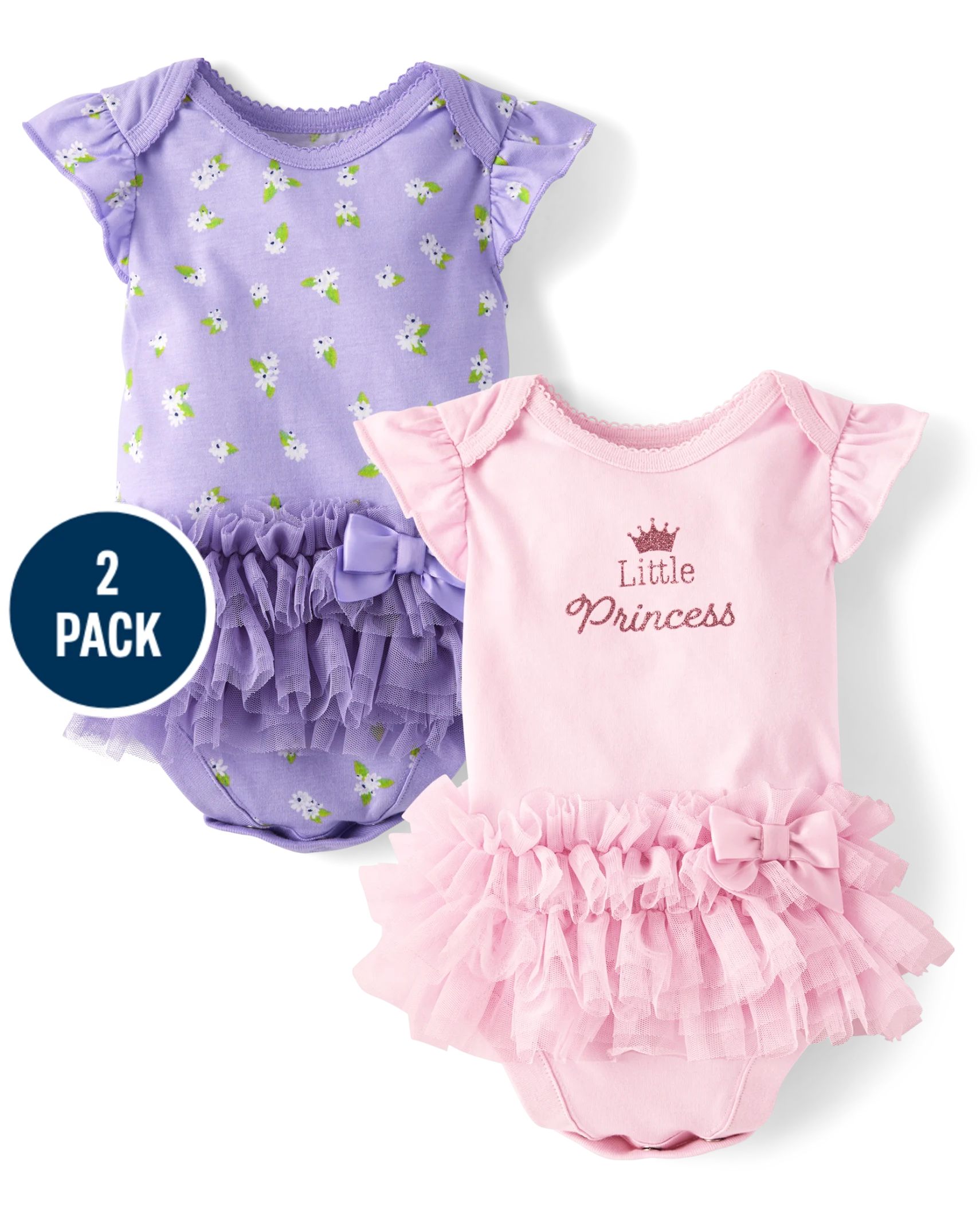 Baby Girls Little Princess Tutu Bodysuit 2-Pack - multi clr | The Children's Place