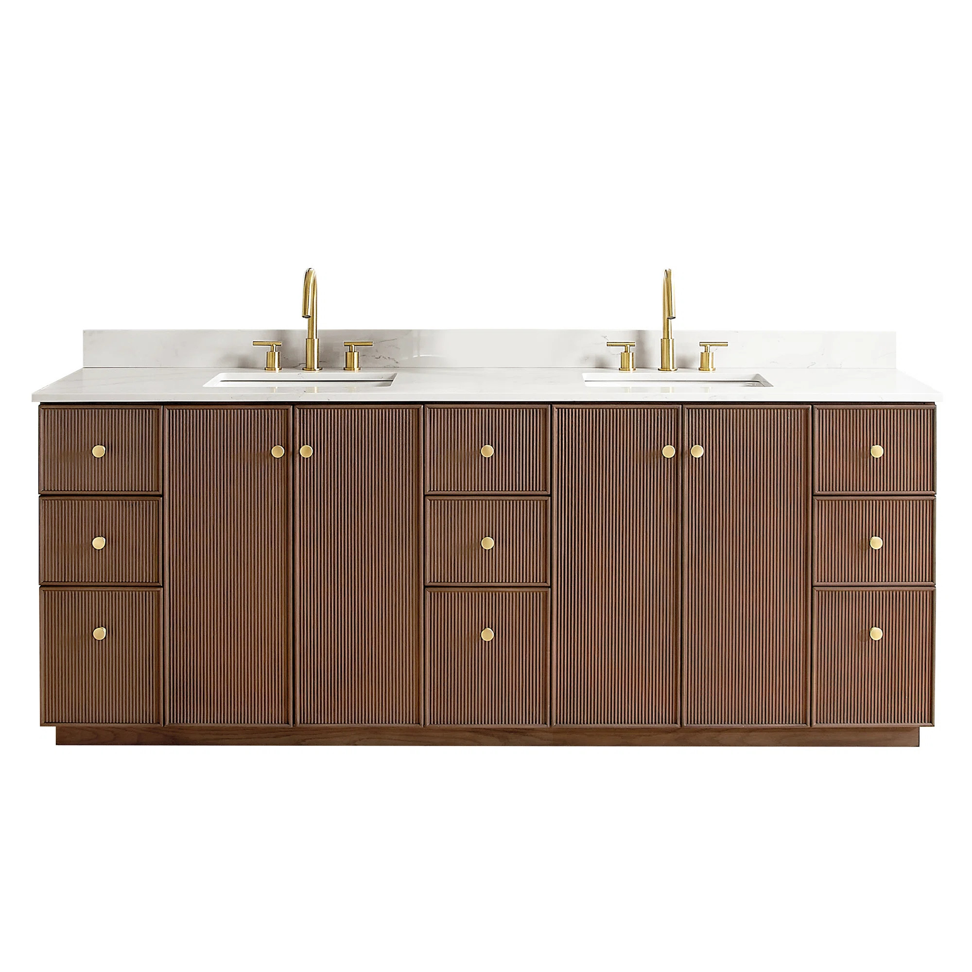 Rally 84'' Double Bathroom Vanity with Quartz Top | Wayfair North America