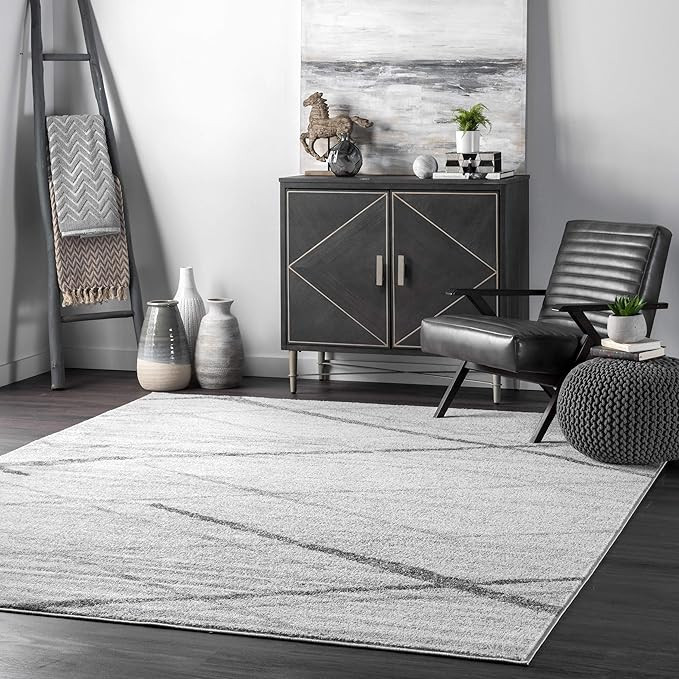 nuLOOM Contemporary Thigpen Area Rug, 5' x 8', Grey | Amazon (US)
