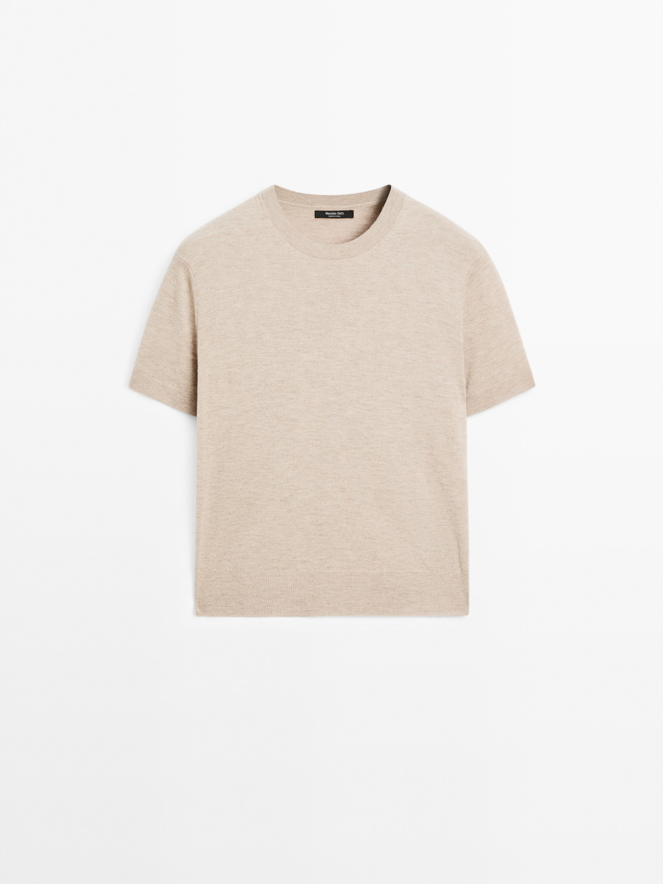 Short-sleeve wool blend knit sweater | Massimo Dutti US