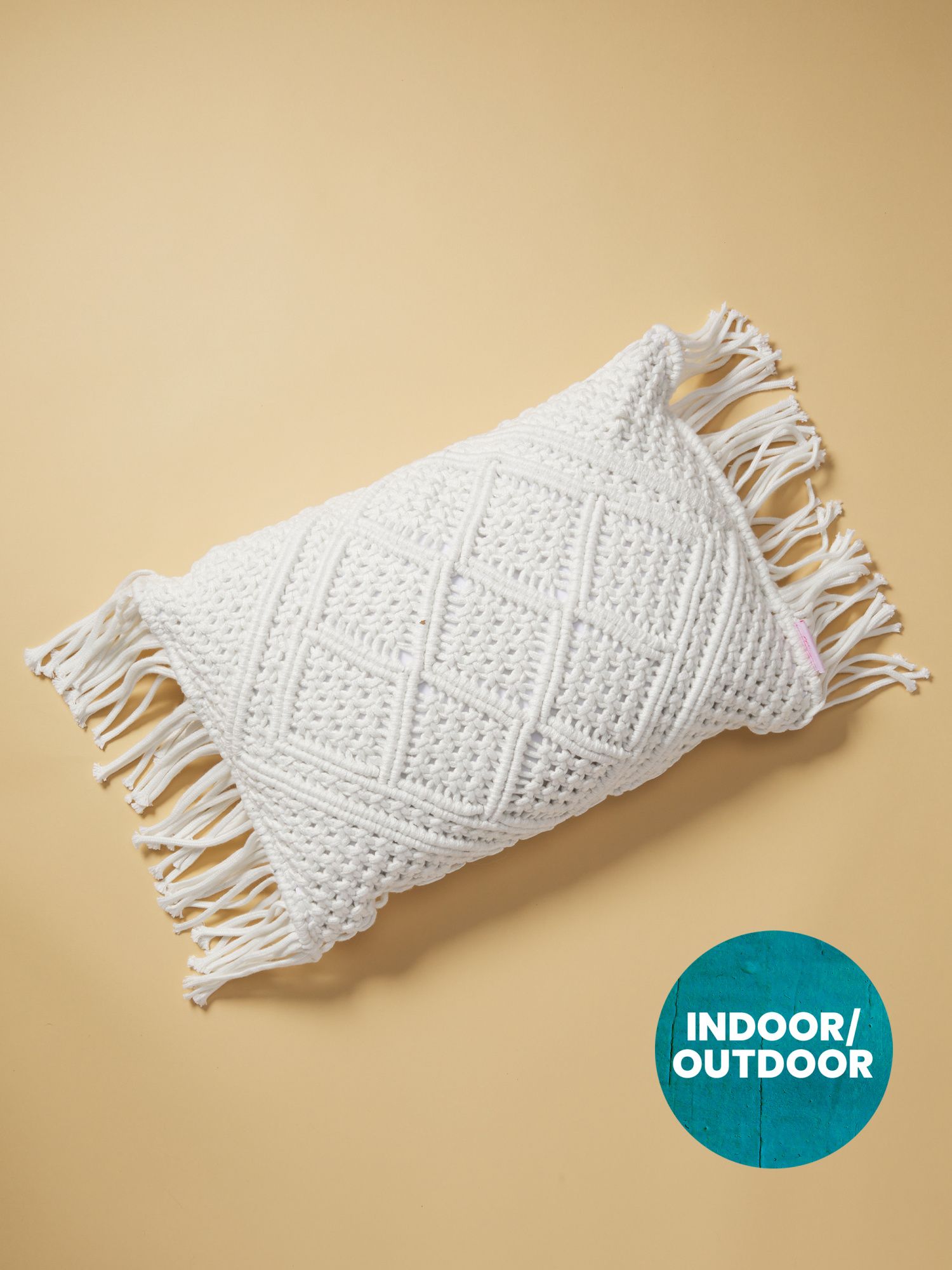 14x20 Indoor Outdoor Macrame Pillow | Outdoor Pillows | HomeGoods | HomeGoods