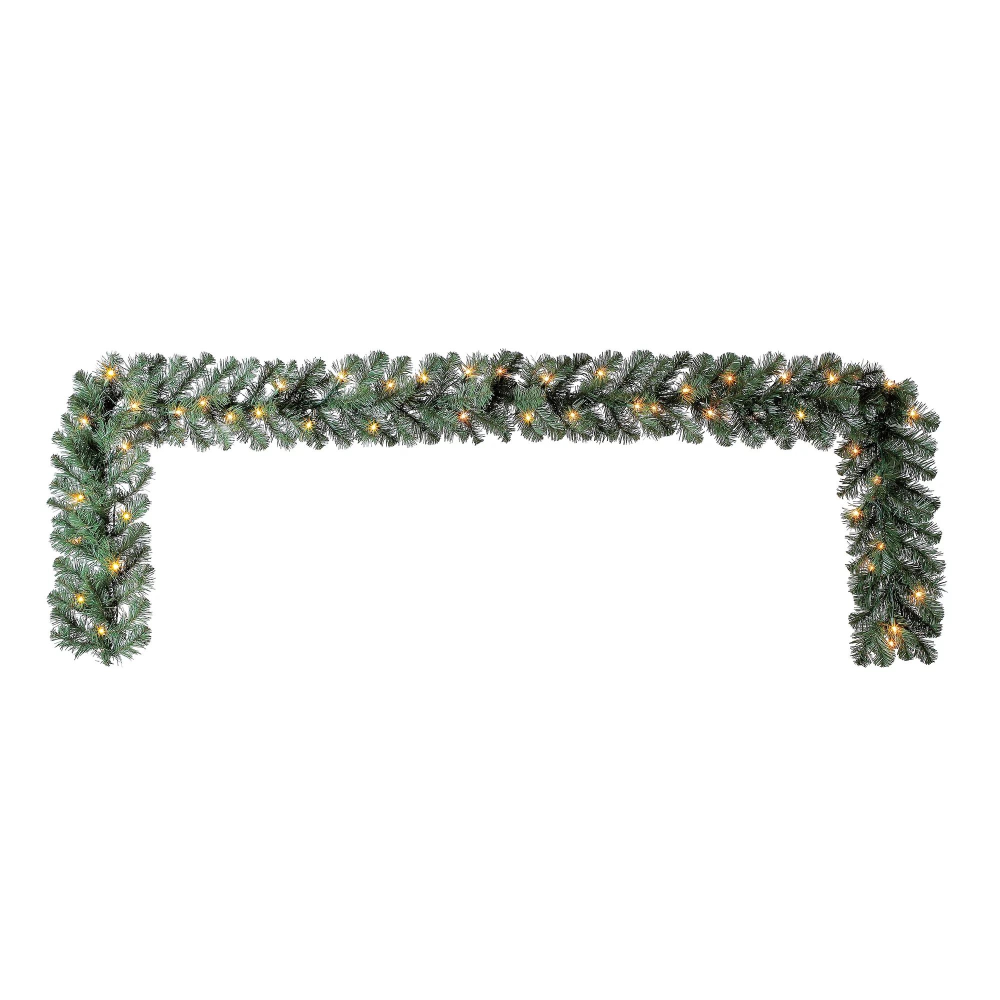 Holiday Time Pre-Lit Napa Artificial Garland, Clear Incandescent Lights, 9' | Walmart (US)