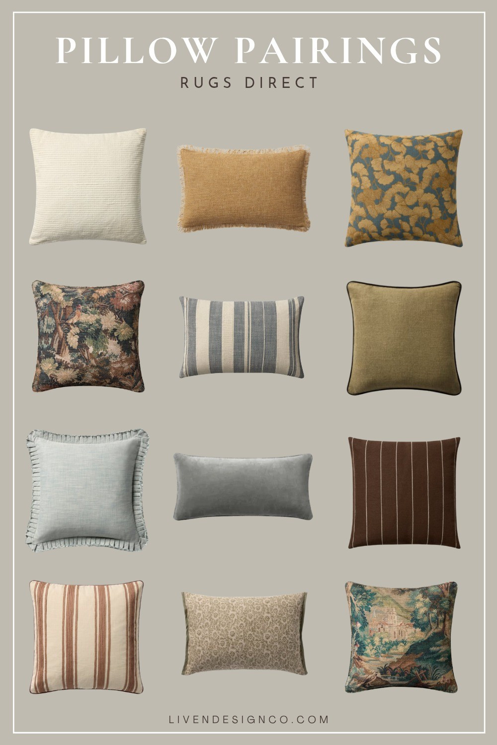 Rugs Direct throw pillow. Pillow pairings. Home decor. Textured pillow.  Living room. Fringe pillow. Velvet pillow. Tapestry pillow. 

#LTKSeasonal #LTKHome #LTKSaleAlert