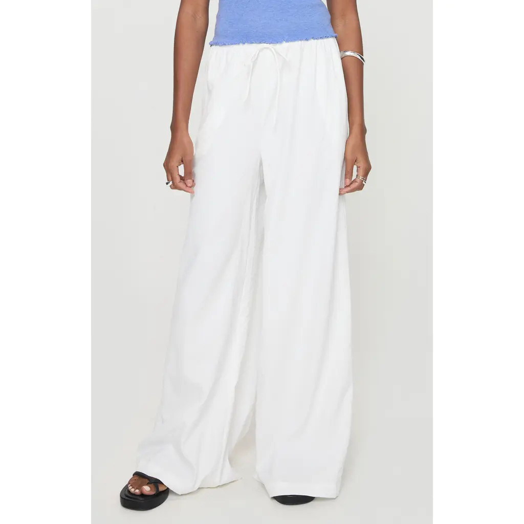 Princess Polly Barbieri Wide Leg Drawstring Pants in White at Nordstrom, Size 0 | Nordstrom