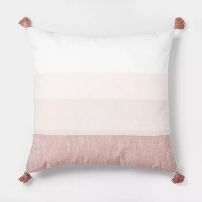 Color Blocked Stripe Tassel Throw Pillow - Hearth & Hand™ with Magnolia | Target