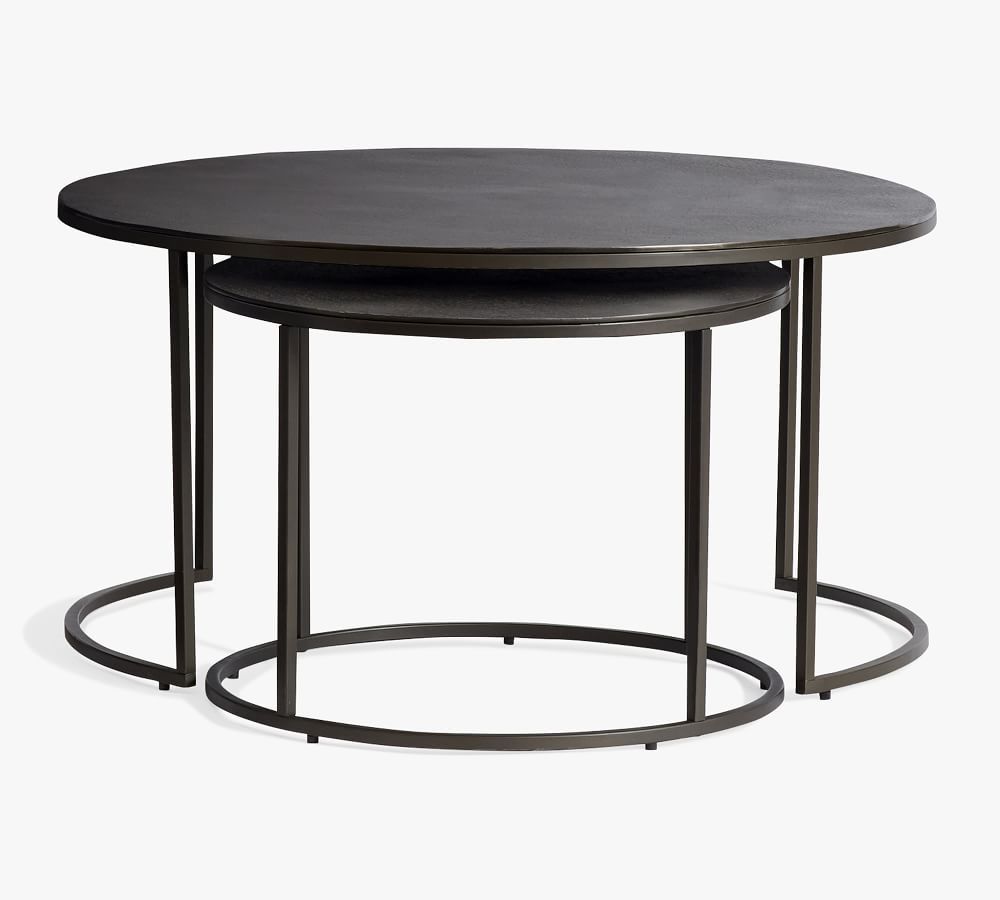 Duke Round Metal Nesting Coffee Tables, Bronze - Set of 2 | Pottery Barn (US)