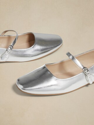 Vegan Leather Maryjane Ballet Flat | Banana Republic Factory