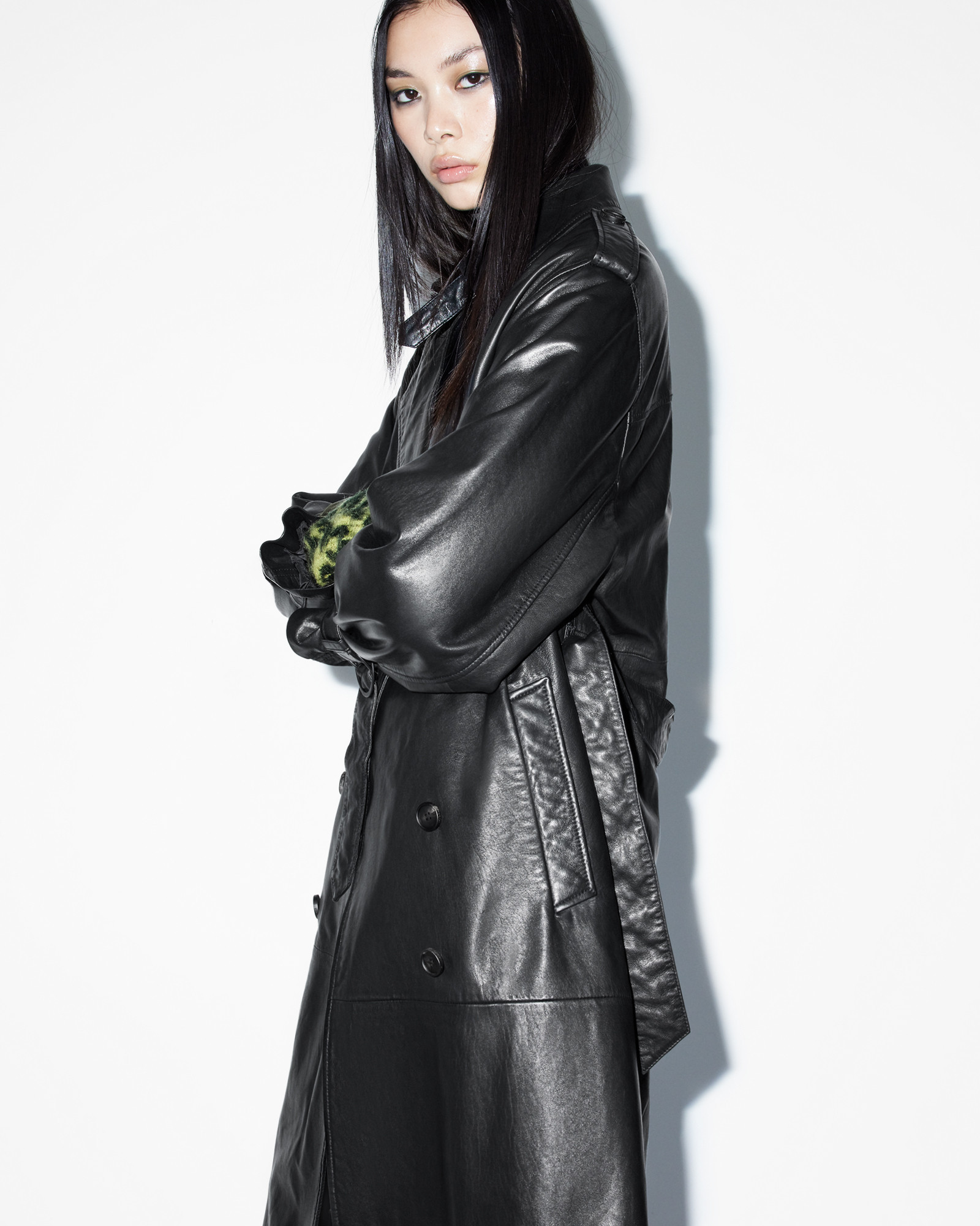 Hendry Relaxed Fit Leather Trench Coat | AllSaints UK