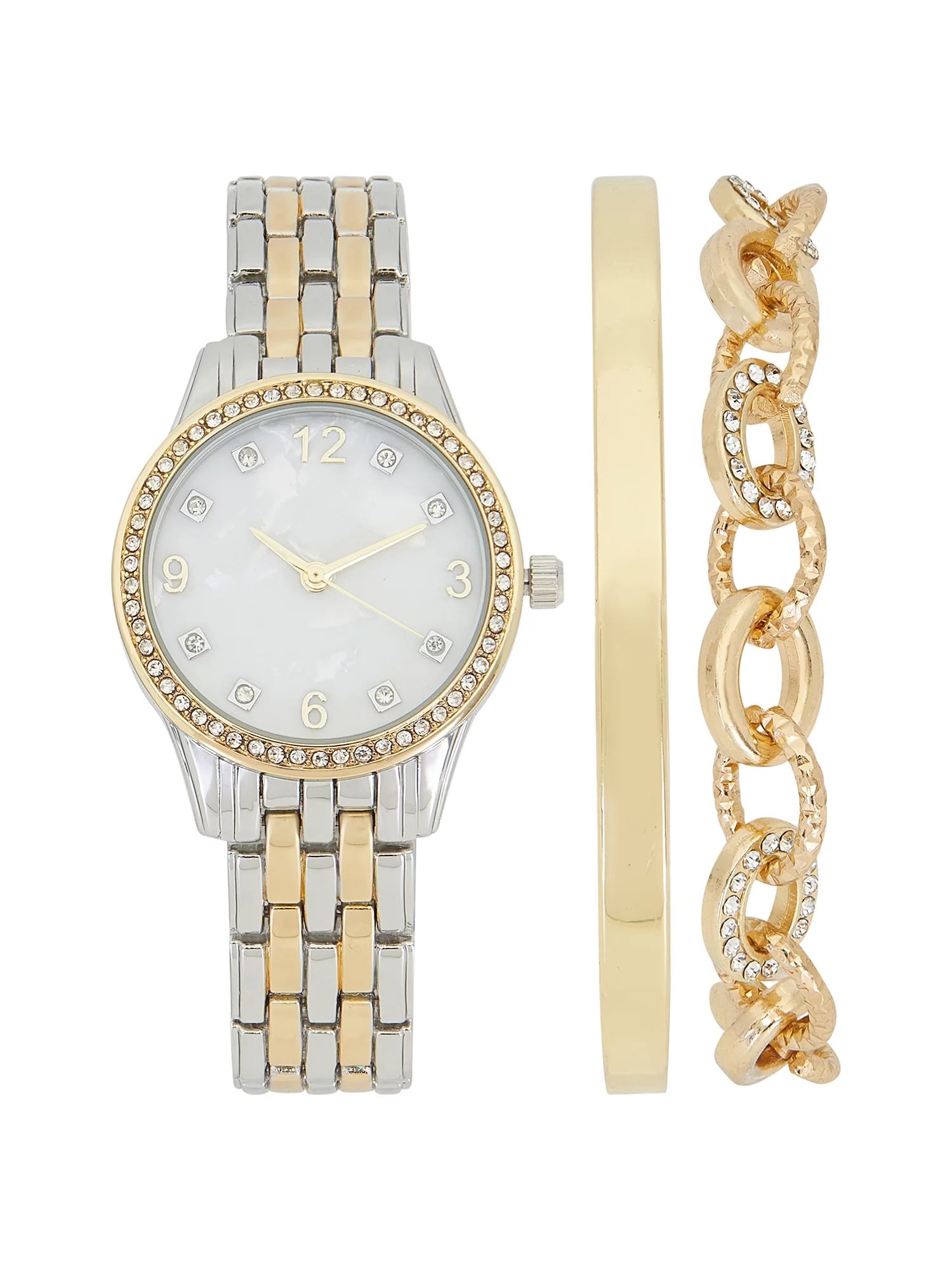Time & Tru A0632G-40-B34 Round Female Adult Watch and Bracelet Set | Walmart (US)