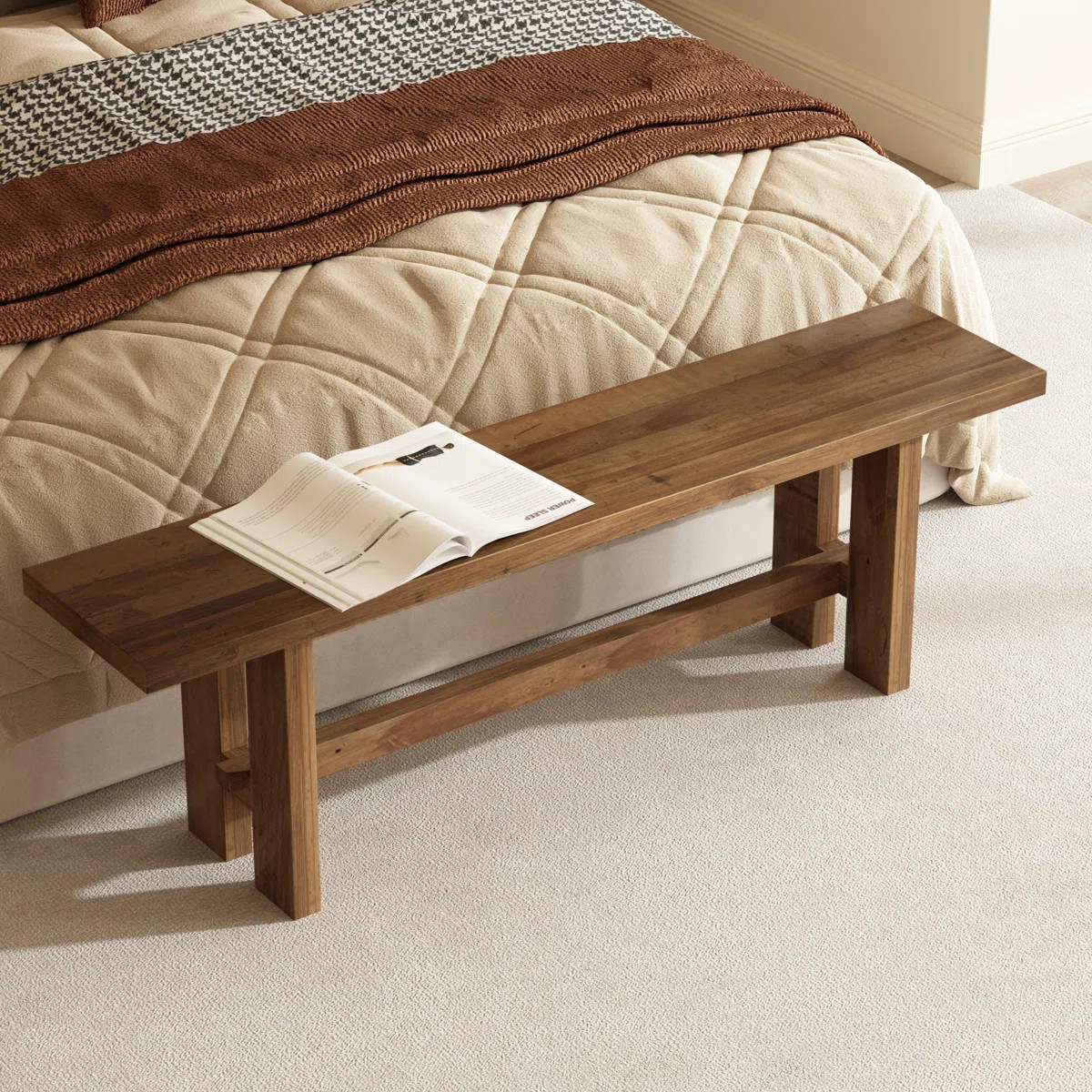 55''W Solid Reclaimed Wood Bench | Wayfair North America