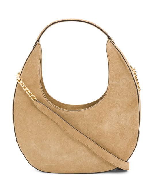 Made In Italy Suede Crescent Moon Rem Crossbody | TJ Maxx