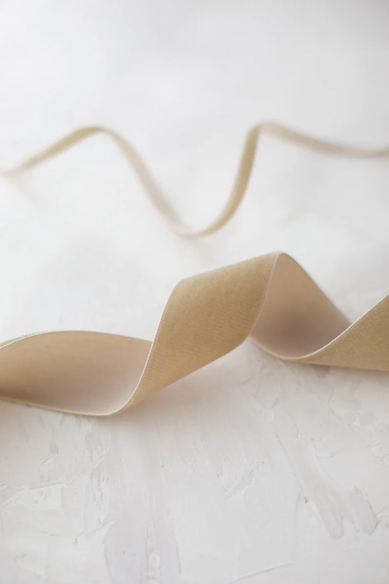 Earth Beige Swiss Velvet Ribbon • 1/4" • 3/8" • 5/8" • 7/8" • 1-1/2" • 2" | Etsy (US)