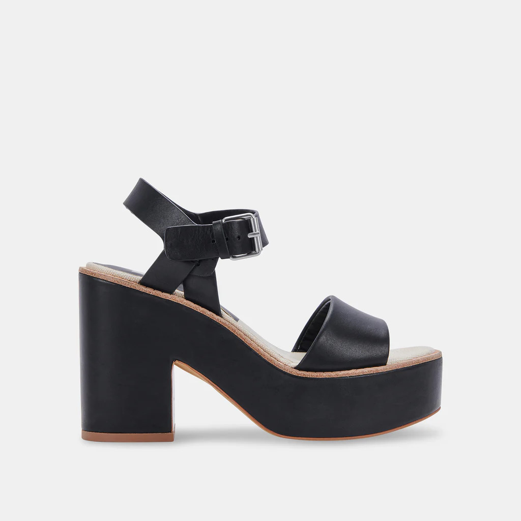 ELLY HEELS BLACK LEATHER | DolceVita.com