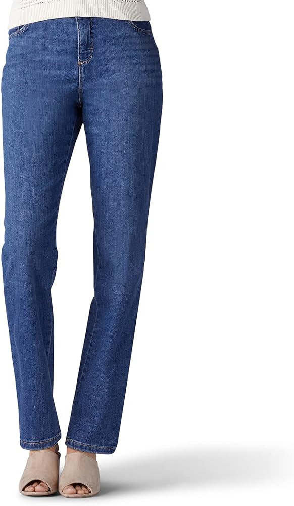 Lee Women’s Instantly Slims Classic Relaxed Fit Monroe Straight Leg Jean | Amazon (US)