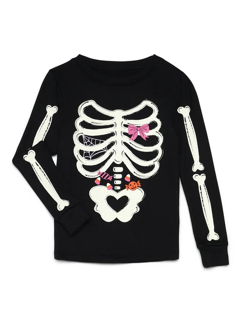 Halloween Girls Long Sleeve Top and Pants Tight Fit Sleep Set from Way to Celebrate, 2-Piece, Siz... | Walmart (US)