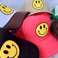 Smiley Trucker Hat | Summer Pool Hats Face Beach River Gifts For Her | Etsy (US)