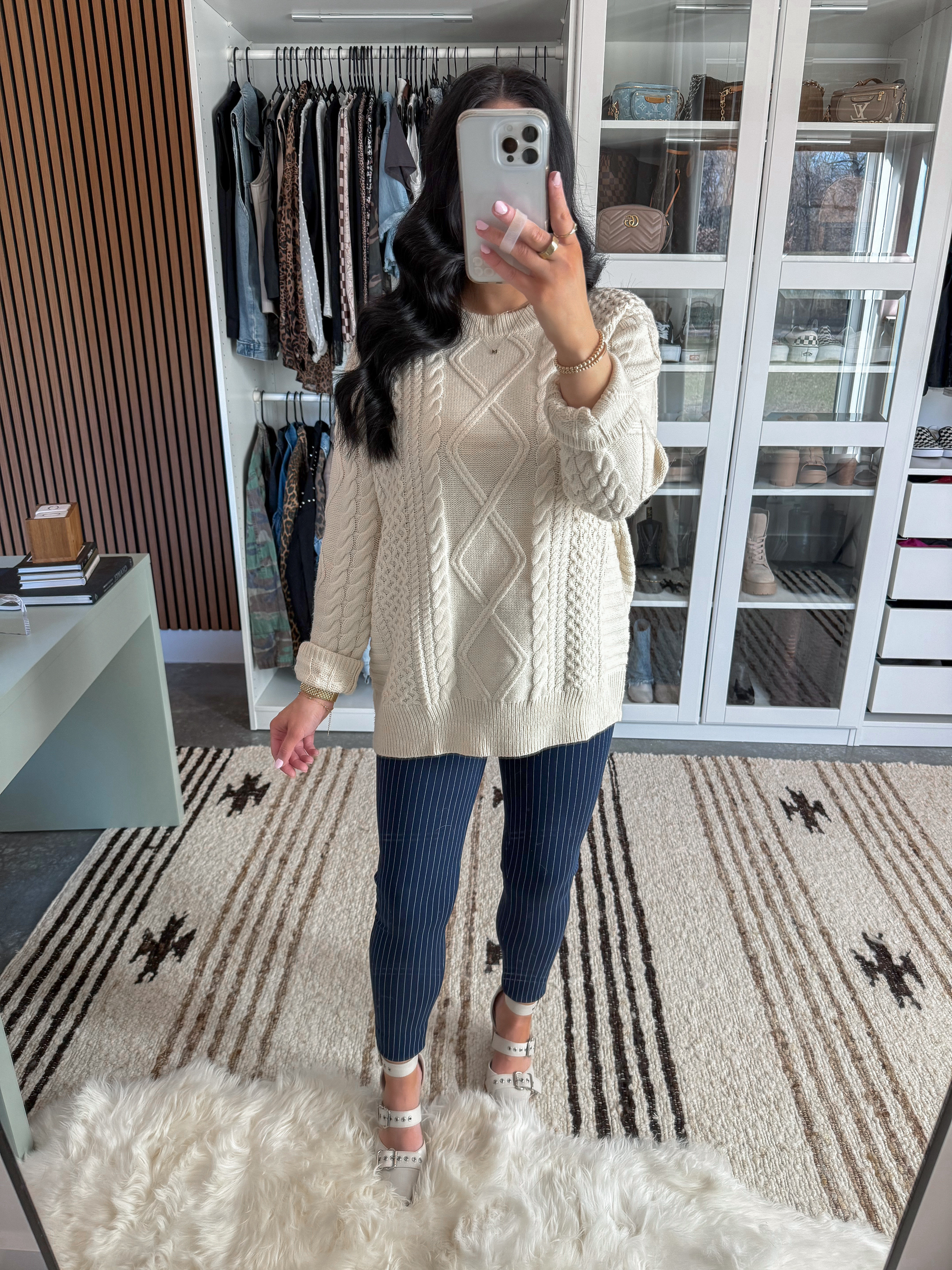 Comfortable Bump Friendly Office Outfit 👏🏼

Sweater - sized up one to a medium (apricot color)
Pants - small (super stretchy & they have great length - I have mine cuffed under!)

I adore these pin stripe style pants! Since they are a stretchy pant & not a true dress pant, I did style them with a very oversized top to cover my backside! 🤍 But for a more laid back work environment, I’d swap out the buckle heels for a casual sneaker, OR if you want to dress this look up a bit I’d wear an oversized white button down & layer it with a white knit sweater vest! (You could also throw on a nude pump to really dress it up!)

 

 

#LTKFindsUnder50 #LTKWorkwear #LTKBump