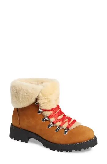 Women's J.crew Nordic Genuine Shearling Cuff Winter Boot, Size 6 M - Beige | Nordstrom