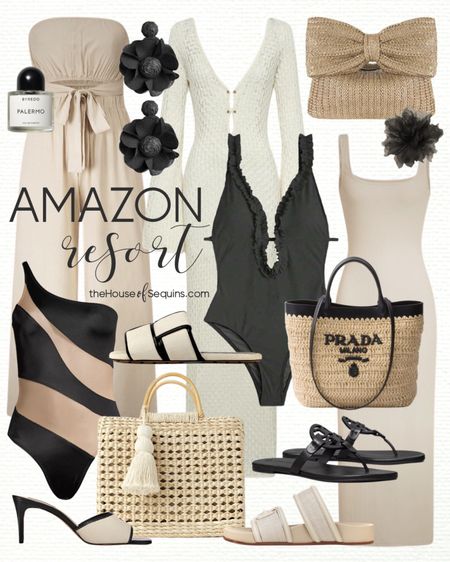 Shop these Amazon Fashion Vacation Outfit and Resortwear Summer outfit finds! Maxi dress, jumpsuit, one piece swimsuit coverup, beach bag, Prada straw tote bag, Sam Edelman Rowan slide sandals, Tory Burch Miller sandals, Bottega sandals, straw clutch and more! 

#LTKtravel #LTKstyletip #LTKswim