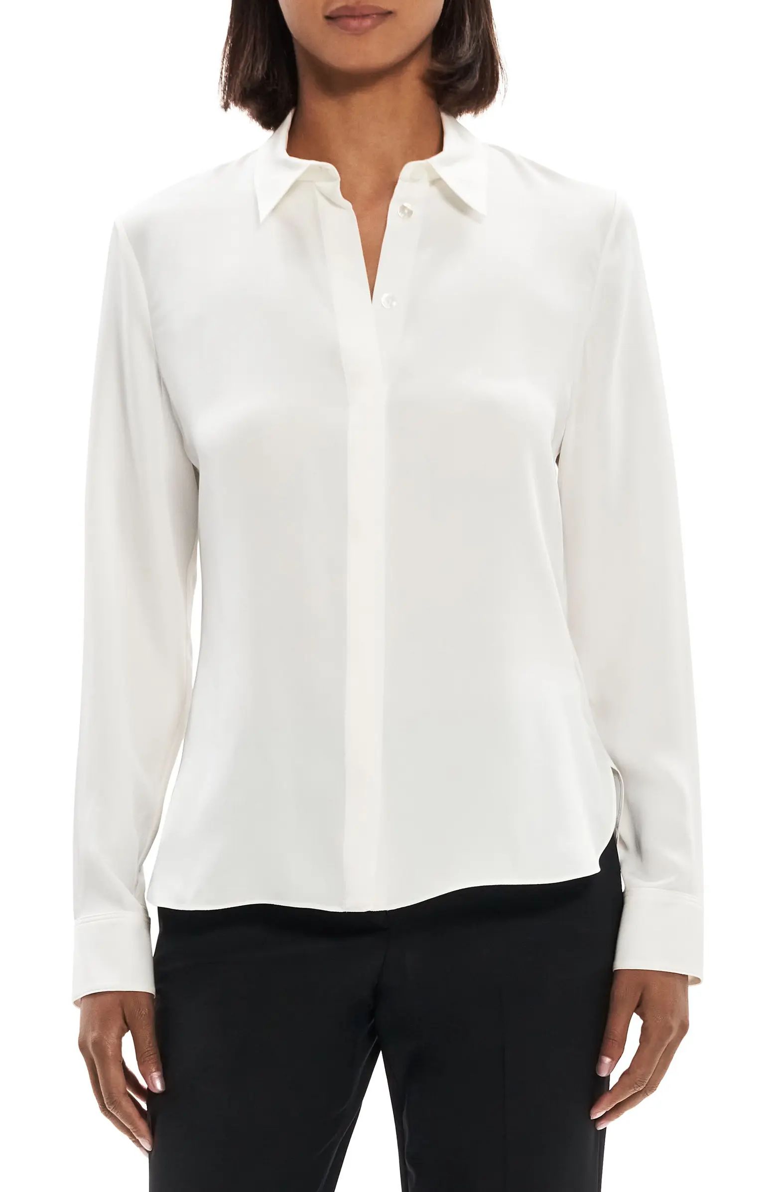 Classic Fitted Silk Shirt | Nordstrom